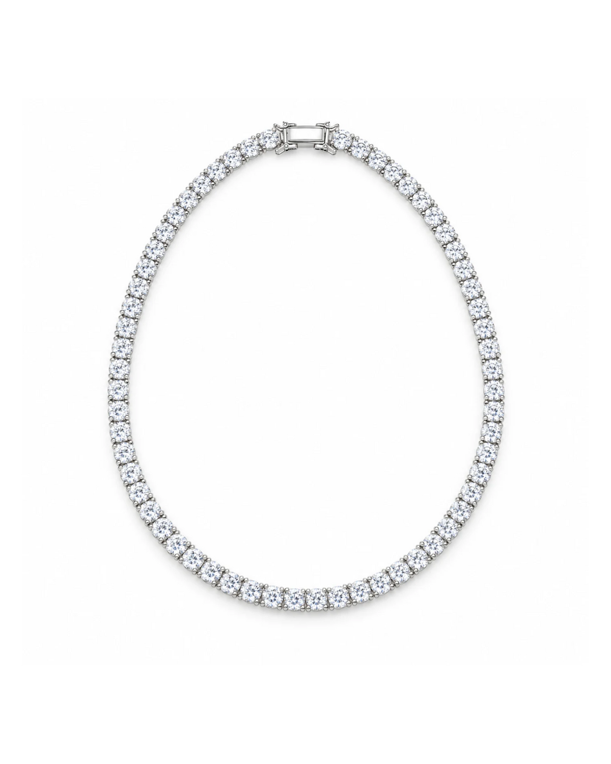 Tennis necklace, sterling silver
