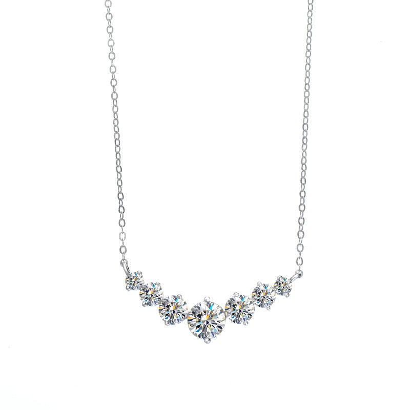 Solitaire pendant necklace, sterling silver